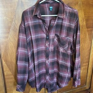 Maroon button up flannel size large